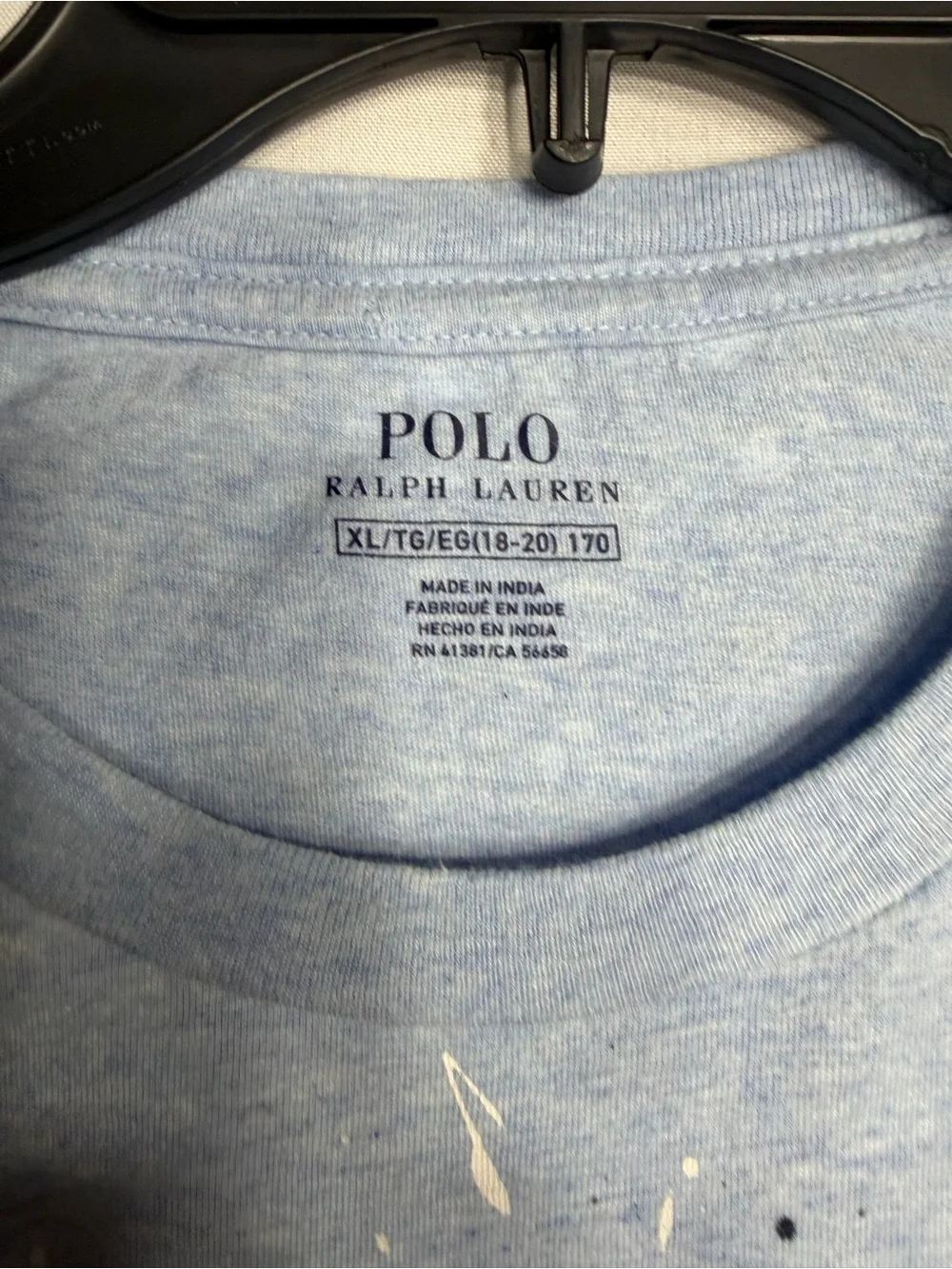 Polo by Ralph Lauren Light Blue Paint-Splatter Tee siE 18/20 Exellent condition